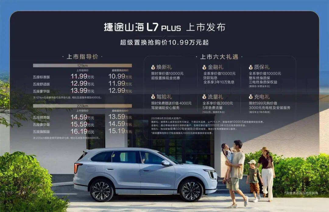 捷途山海l7 plus置换价10.99万元起,双冰箱32变座椅旅行小房车