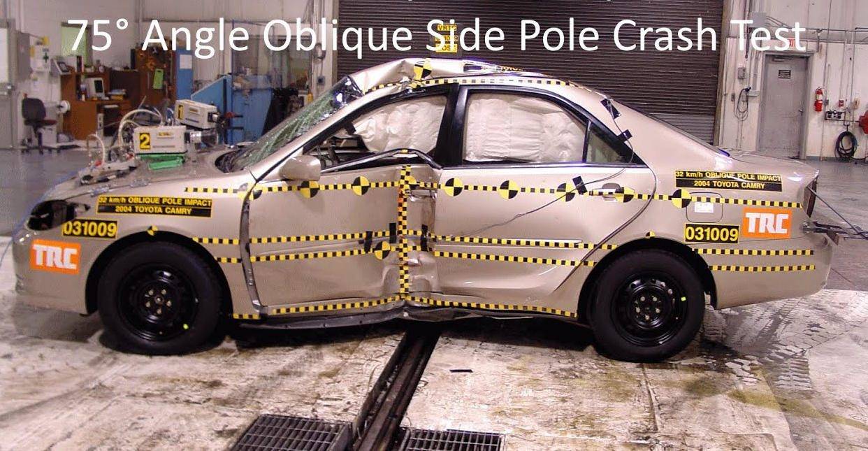 50km/h撞柱子测试,动能相当于3层楼落下,谁能安全通过